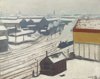 雪の中のモンパルナス駅、1913年 作： Albert Marquet