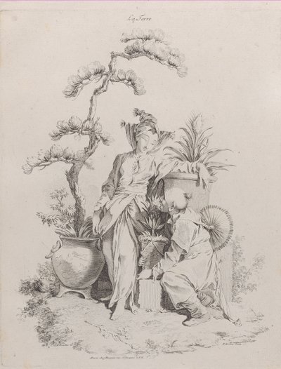 地球、『四大要素』より、1738-49年。 作： Pierre Alexandre Aveline
