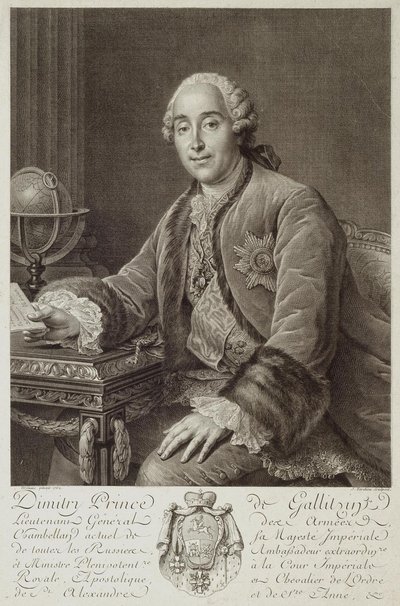 ドミトリー・ミハイロヴィッチ・ゴリツィン王子の肖像 1721-1793, 1762 作： Pierre Alexandre Tardieu