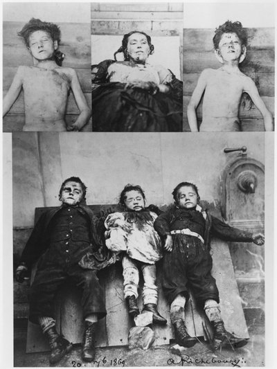 Troppmann事件、1869年にJean-Baptiste Troppmannによって殺されたKinck家族 作： Pierre Ambroise Richebourg
