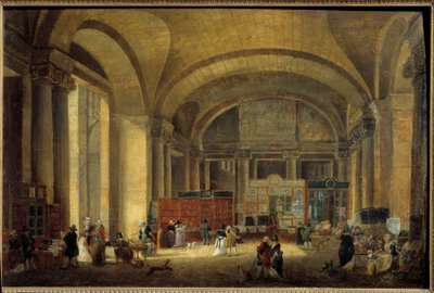 ルーヴル東海岸の窓：プリントショップ ピエール・デマシー（1723-1807）の絵画 1791年日。0,38x0,58 m パリ、カルナヴァレ美術館 作： Pierre Antoine Demachy