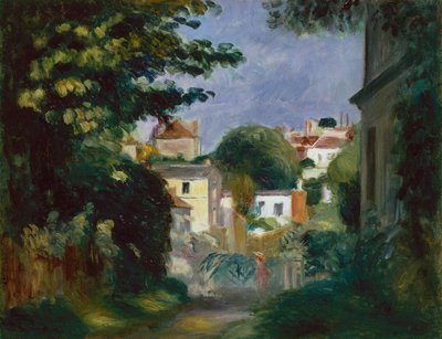 木々の中の家と人（キャンバスに油彩） 作： Pierre Auguste Renoir