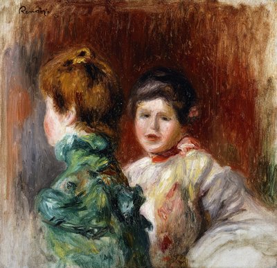 2人の女性の頭のスケッチ。スケッチ、女性の2つの頭、1895 作： Pierre Auguste Renoir