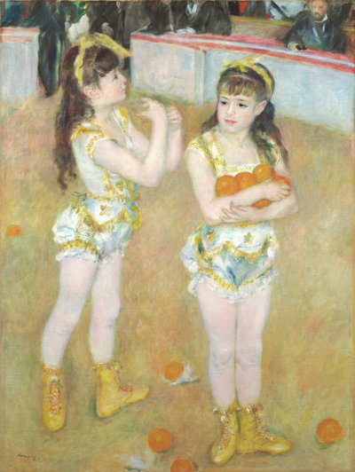 シルク フェルナンド フランシスカとアンジェリーナ ヴァルテンバーグのアクロバット、1879 年。 作： Pierre Auguste Renoir