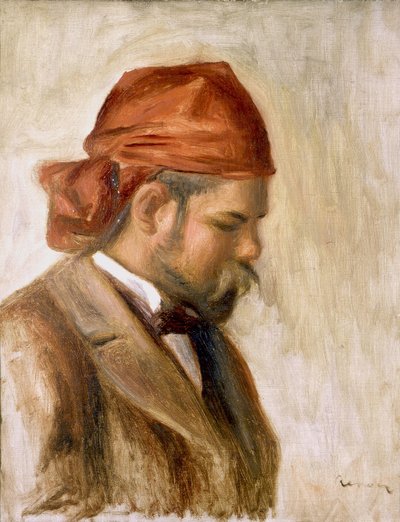 赤いバンダナのアンブロワーズヴォラード 作： Pierre Auguste Renoir