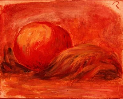 葉付きリンゴ 作： Pierre Auguste Renoir