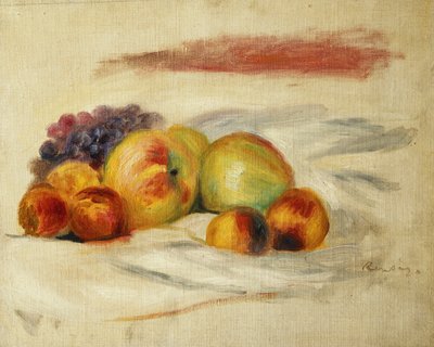 リンゴとブドウ;リンゴとブドウ、c。 1910 作： Pierre Auguste Renoir