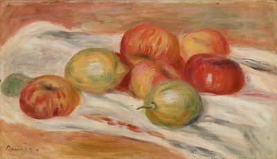 リンゴとレモンの布 作： Pierre Auguste Renoir