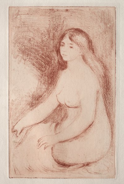 座っている入浴者 作： Pierre Auguste Renoir