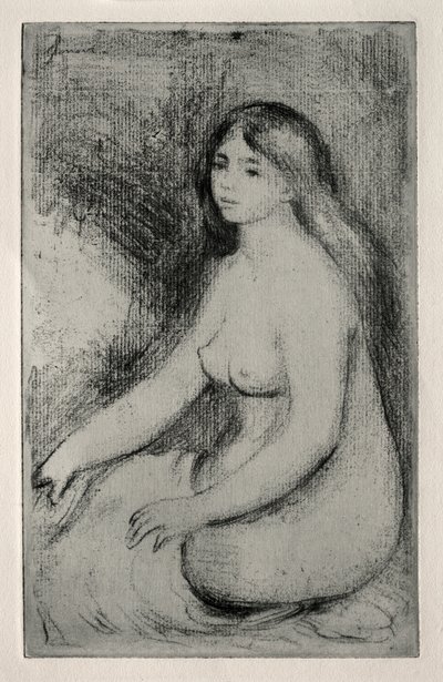座っている入浴者 作： Pierre Auguste Renoir