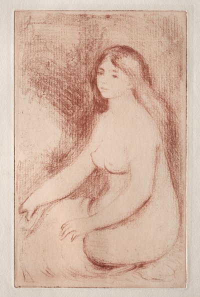 着席の入浴者、c。 1905年。 作： Pierre Auguste Renoir