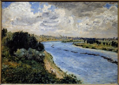 セーヌ川のバージ。ピエール・オーギュスト・ルノワール（1841-1919）の絵画 作： Pierre Auguste Renoir