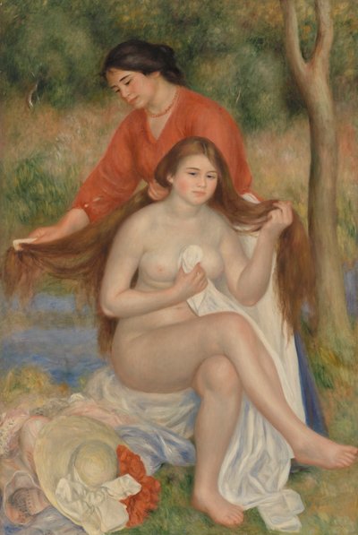 入浴者とメイド 作： Pierre Auguste Renoir
