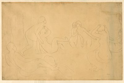 森の水浴 作： Pierre Auguste Renoir