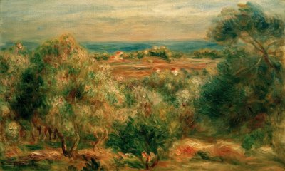 オーカーニュからの海の眺め 作： Pierre Auguste Renoir