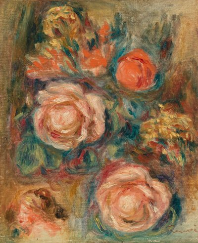 バラの花束（Bouquet de roses） 作： Pierre Auguste Renoir