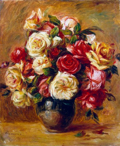 バラの花束、c1909。 作： Pierre Auguste Renoir