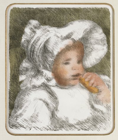 ビスケットを持つ子供、c.1888-89 作： Pierre Auguste Renoir