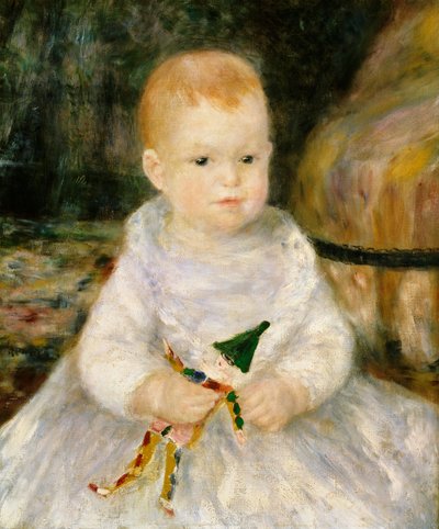 おもちゃのピエロを持つ子供 作： Pierre Auguste Renoir