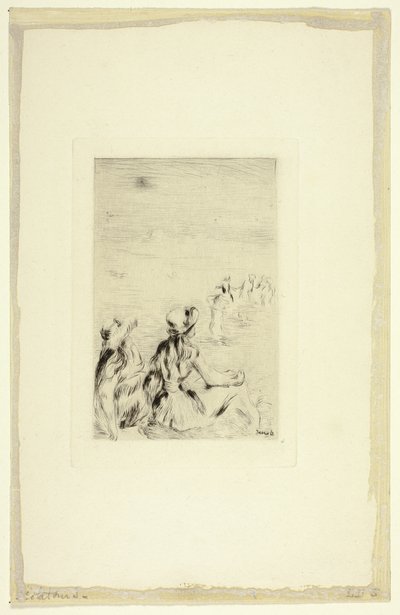 チルドレン・オン・ザ・ビーチ、ベルネヴァル 作： Pierre Auguste Renoir