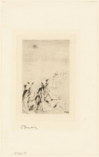 チルドレン・オン・ザ・ビーチ、ベルネヴァル 作： Pierre Auguste Renoir