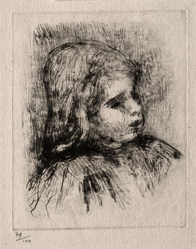 クロード・ルノワール、右の 4 分の 3、1908 年。 作： Pierre Auguste Renoir