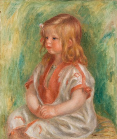 アラビアのシャツを着たクロード（油彩・キャンバス 作： Pierre Auguste Renoir