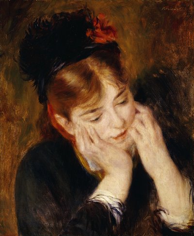 熟考、1877 作： Pierre Auguste Renoir