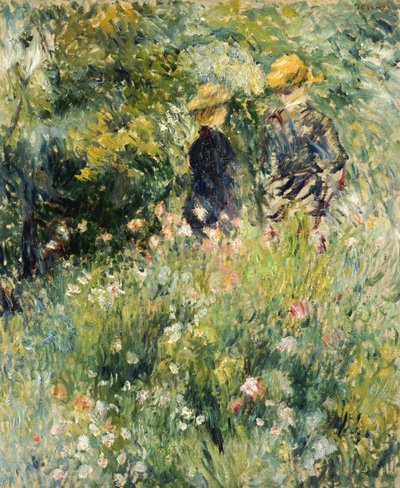 ローズガーデンでの会話、1876 作： Pierre Auguste Renoir