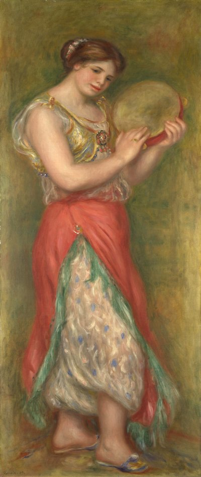タンバリンと踊る少女、1909 作： Pierre Auguste Renoir