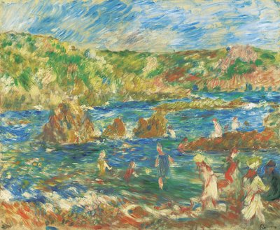 ガーンジービーチの子供たち、1883年頃 作： Pierre Auguste Renoir