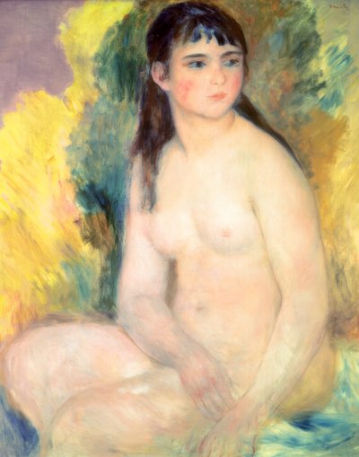座っている裸の女性 作： Pierre Auguste Renoir