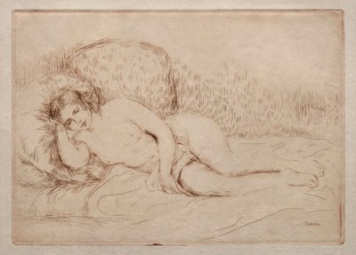 横になっている裸の女性、1906年。 作： Pierre Auguste Renoir