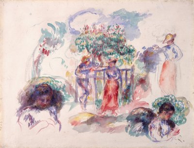 木の下の人物、1880-82。 作： Pierre Auguste Renoir