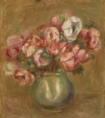 緑の花瓶の花1906 作： Pierre Auguste Renoir
