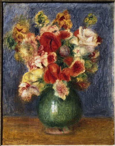 花瓶の花（油彩・キャンバス 作： Pierre Auguste Renoir