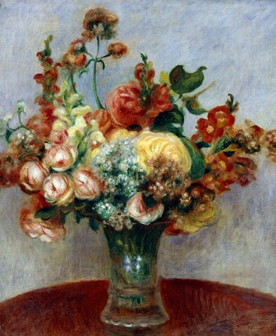 花瓶の花、ピエール＝オーギュスト・ルノワール 作： Pierre Auguste Renoir