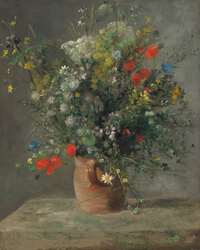 花瓶の花、1866年頃（キャンバスに油彩） 作： Pierre Auguste Renoir