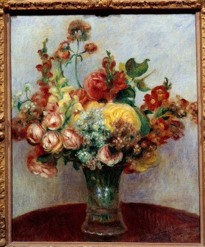 花瓶の中の花。ピエール・オーギュスト・ルノワール（1841-1919）の絵画 作： Pierre Auguste Renoir
