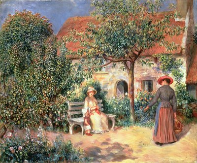 ブルターニュの庭のシーン、1886年頃（キャンバスに油彩） 作： Pierre Auguste Renoir