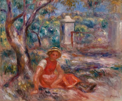 木のふもとの少女 作： Pierre Auguste Renoir