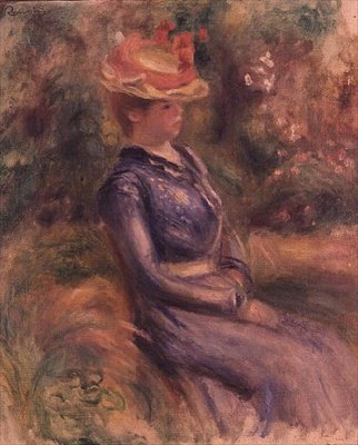 麦わら帽子をかぶった女の子 作： Pierre Auguste Renoir