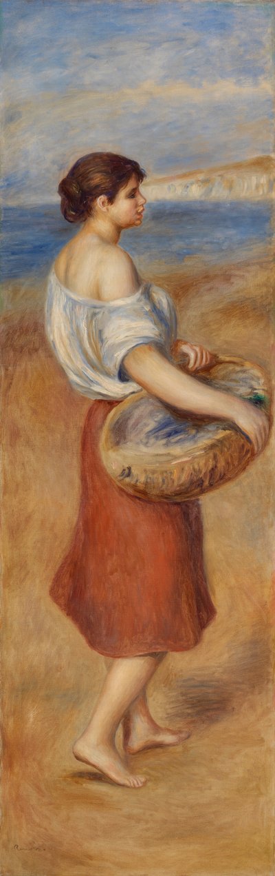 魚のバスケットを持つ少女 作： Pierre Auguste Renoir
