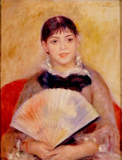 ファンを持つ少女 作： Pierre Auguste Renoir