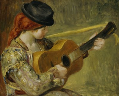 ギターを持つ少女、1897 作： Pierre Auguste Renoir