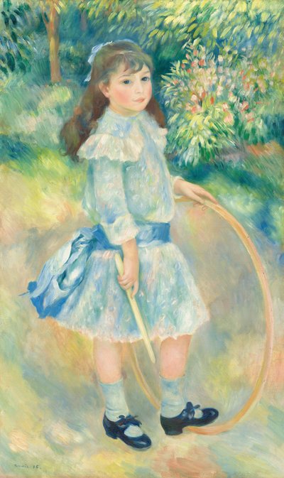 フープを持つ少女、1885年。 作： Pierre Auguste Renoir