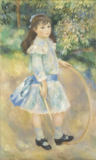 フープを持つ少女、1885 作： Pierre Auguste Renoir