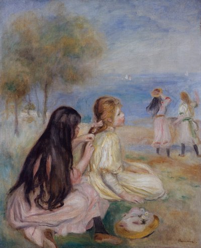 海辺の少女、1875年頃（キャンバスに油彩） 作： Pierre Auguste Renoir