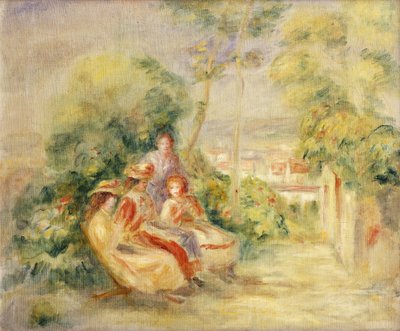 庭の女の子;庭の女の子c。 1895 作： Pierre Auguste Renoir