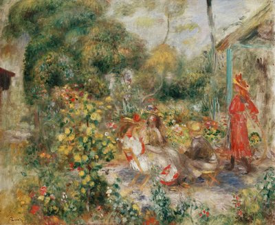 モンマルトルの庭園にいる少女たち。モンマルトルの庭園にいる少女たち、1893年頃 作： Pierre Auguste Renoir